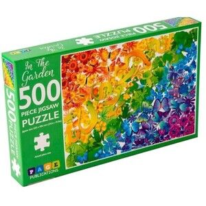 Page In the Garden Jigsaw Puzzle 500 Piece Colorful Flowers Butterflies Frogs